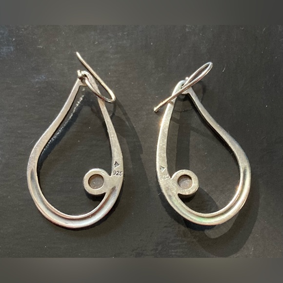 SILPADA Long, Pear Shaped, Silver & Pearl Earrings - Picture 4 of 5